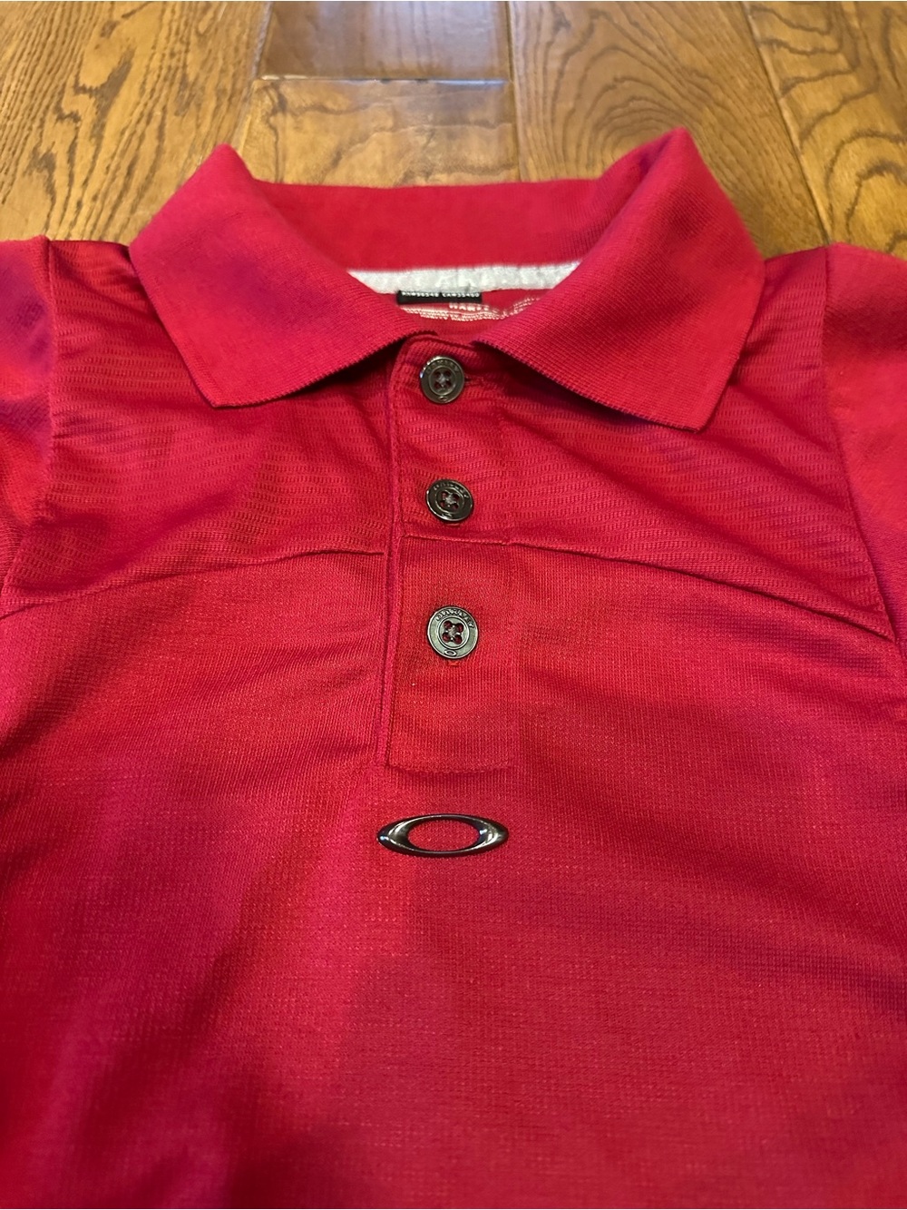 Vintage Oakley Red Crewneck Shirt with Subtle Logo Print